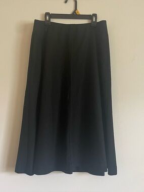 Uniqlo Black A-Line Midi Skirt wool blend
